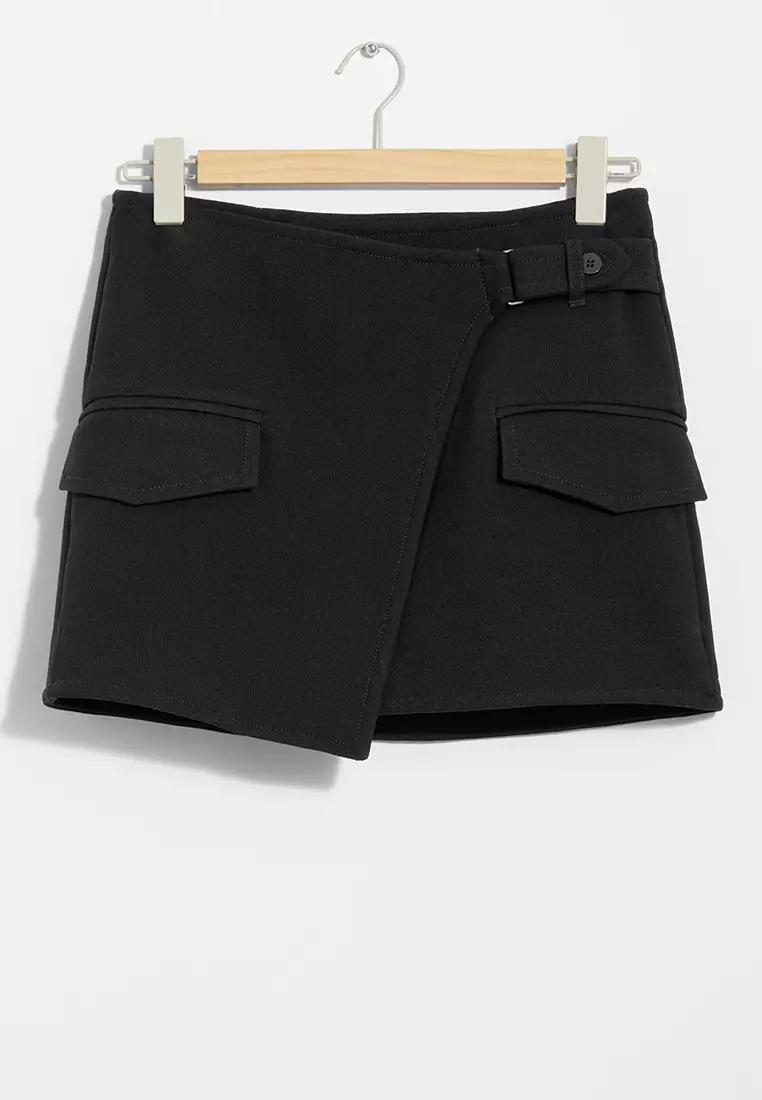 Asymmetric Wrap Mini Skirt