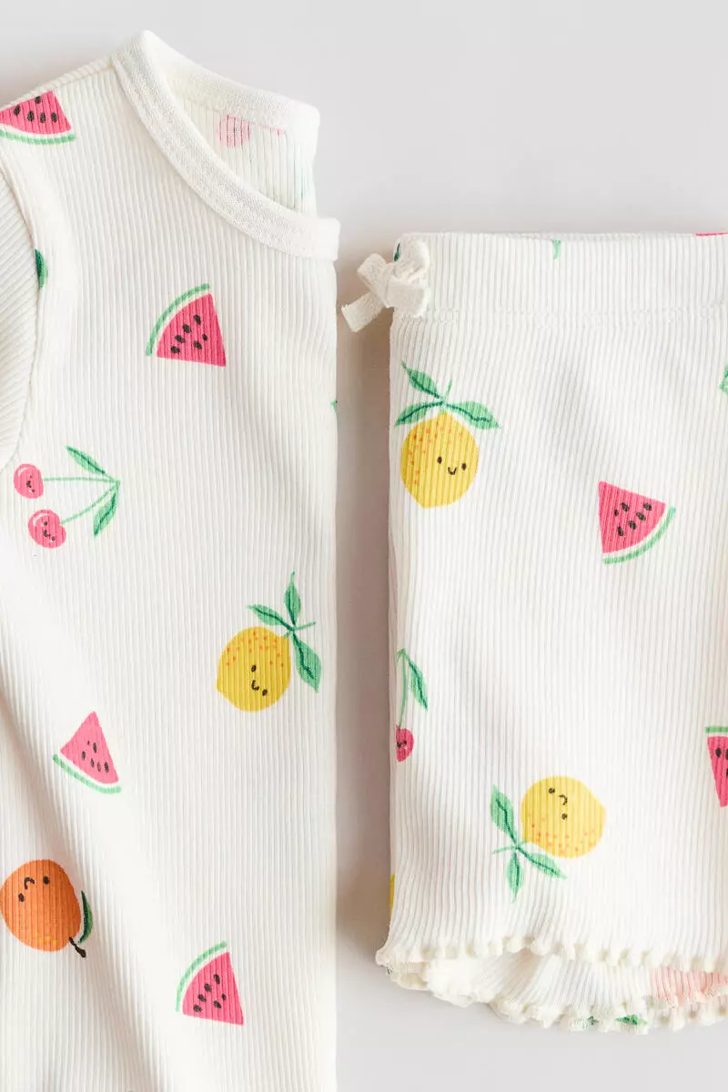 2-piece ribbed cotton set