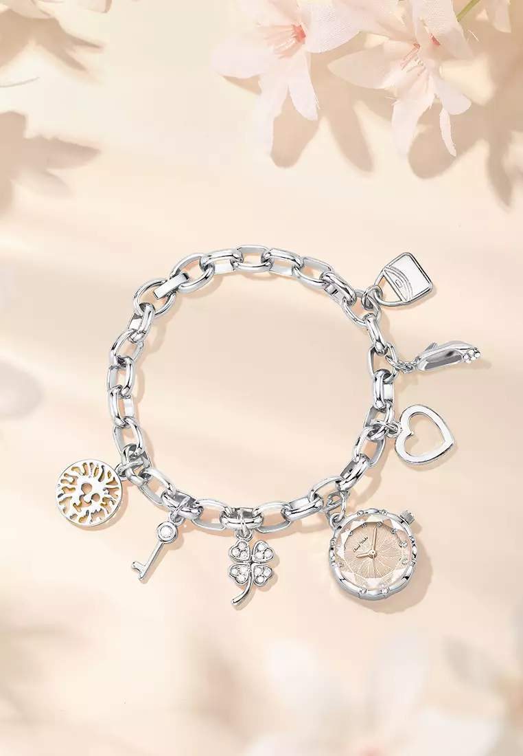 Jam Tangan Wanita Gelang Anti Air Original Mewah Elegan Korea Jam Tangan Cewek Kecil silver