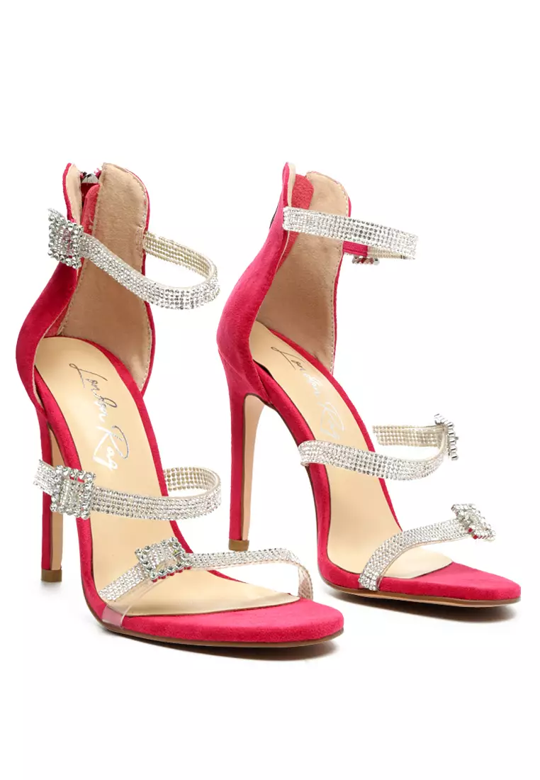 Buy London Rag Bling Strap High Heeled Sandals in Red 2024 Online