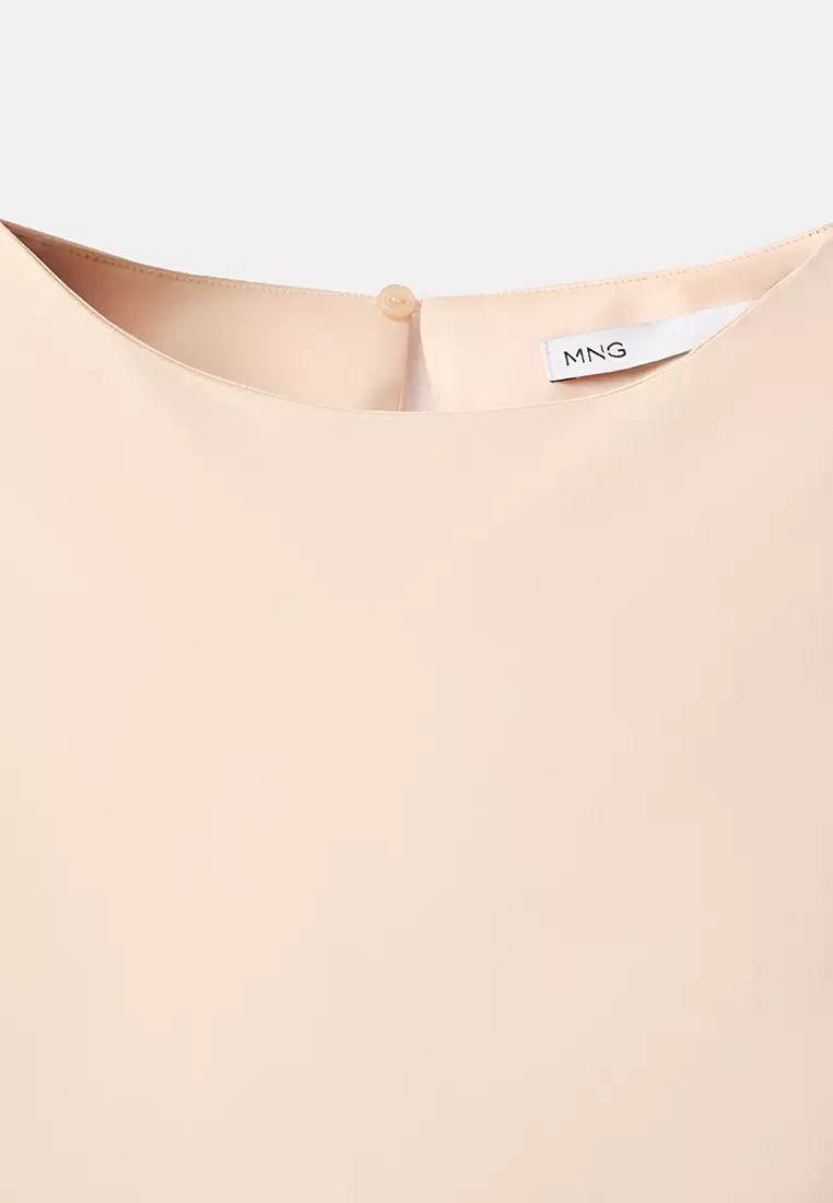 Flared-Sleeves Satin Dress
