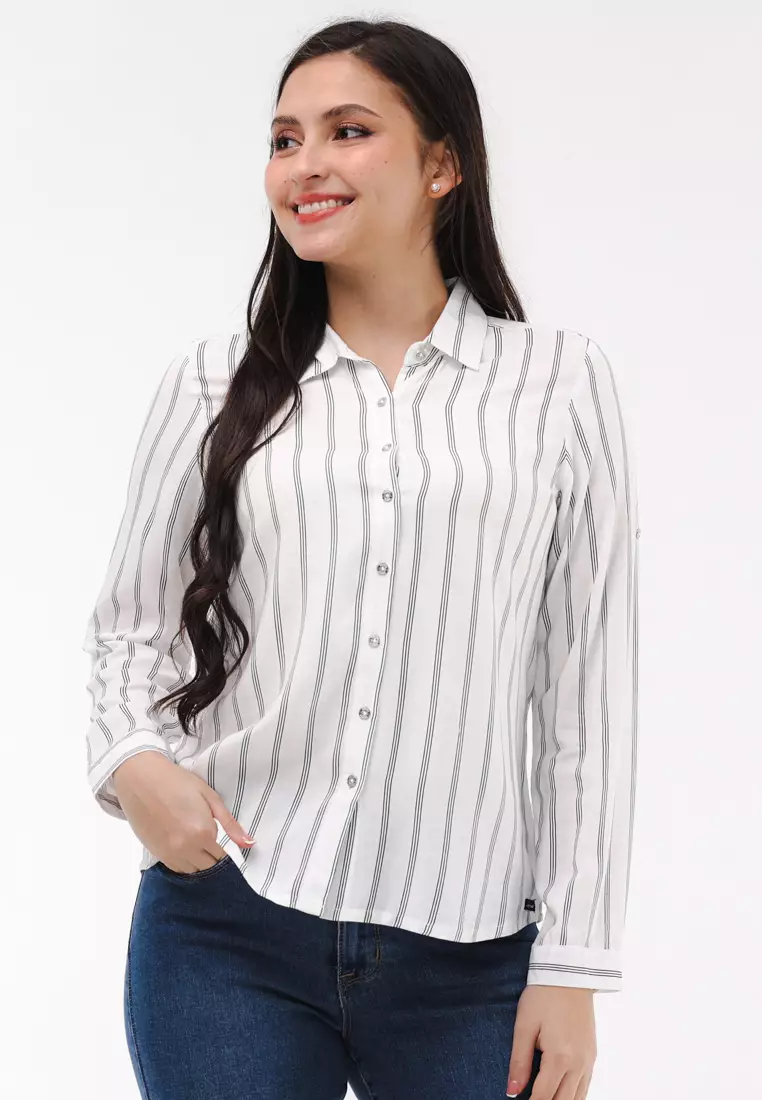 Woven Printed Rayon Long Sleeves Blouse