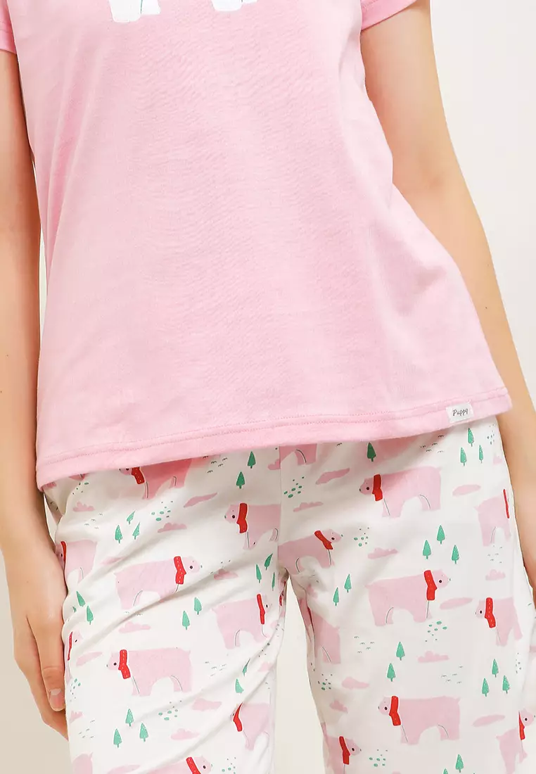 Pyjama Baju Tidur Short Sleeve Short Pants Sleepwear
