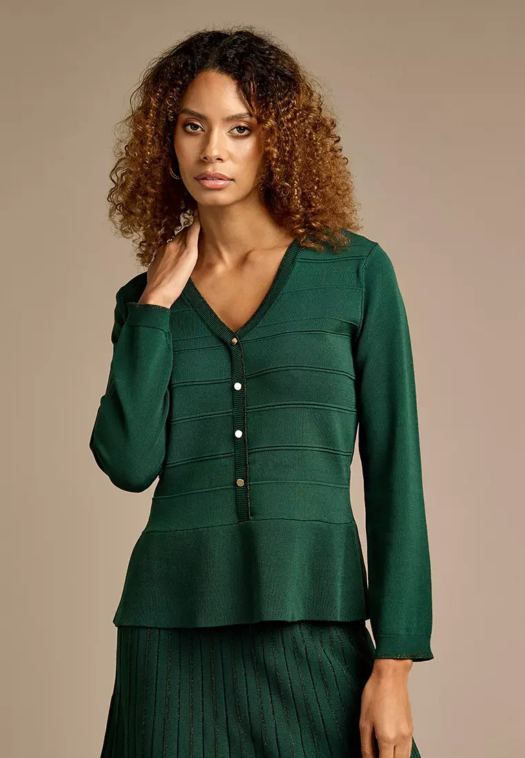 Phyllis Green Lurex Knit Top