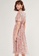 OUNIXUE pink Fashion Lace V-Neck Chiffon Dress AE653AAE7FC0E7GS_2