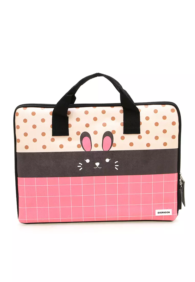 Shop Evernoon Official Tas Laptop Wanita Front Pocket Dengan Gambar Cantik  Premium Quality - Pink Bag