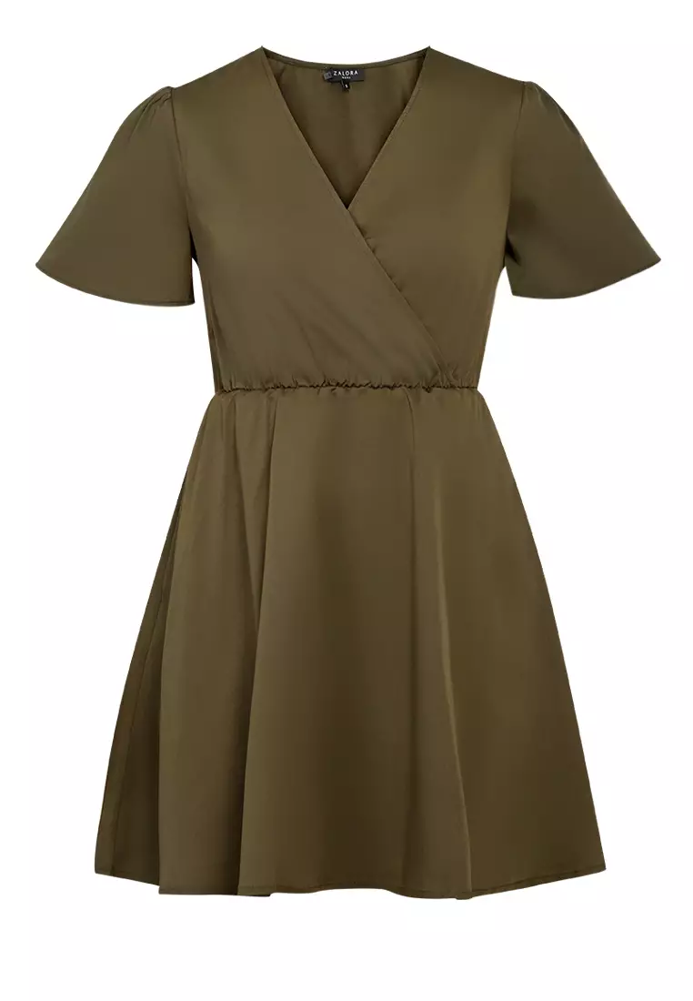 Buy ZALORA WORK Wrap Bodice Dress 2024 Online ZALORA Philippines