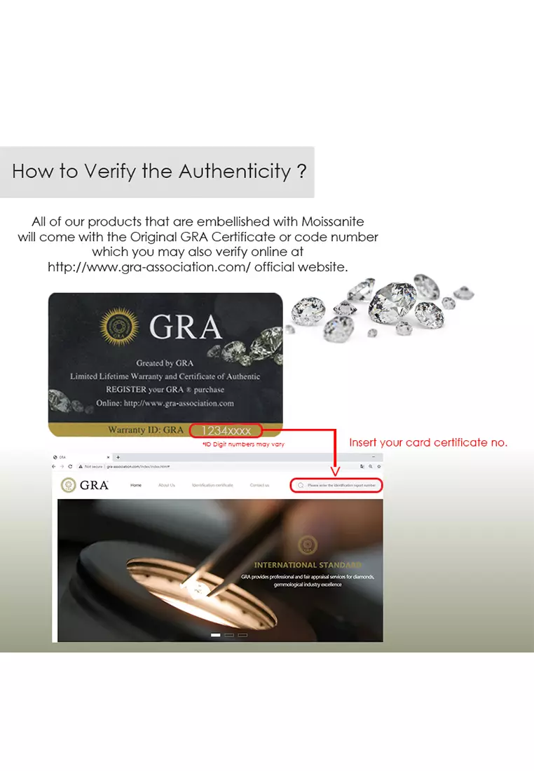 Berlian Moissanite Le Fleur Earring [GRA CERTIFICATE MOISSANITE DIAMOND] - Anting 0.5ct Moissanite Diamond with 925 Silver CELESTA by Her Jewellery