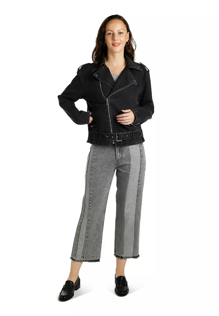 黑色牛仔機車夾克