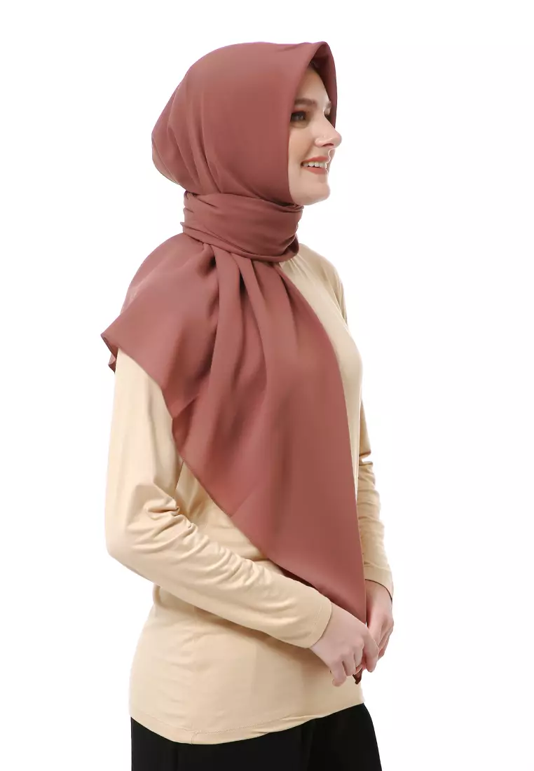 Afshin Jilbab Wanita Segiempat Motif Polos Premium Muslimah - Milo