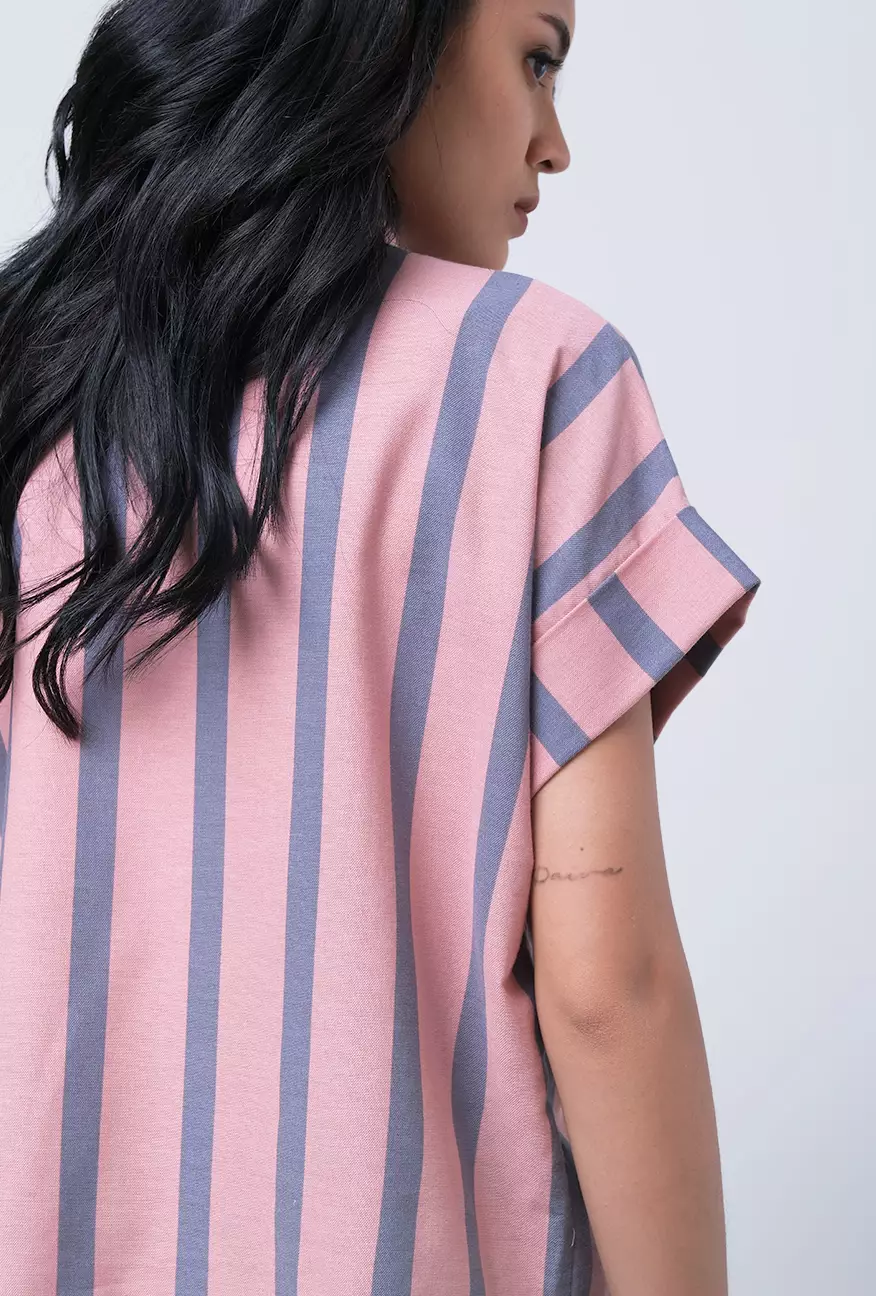 Kemeja Wanita Teana Pink Grey
