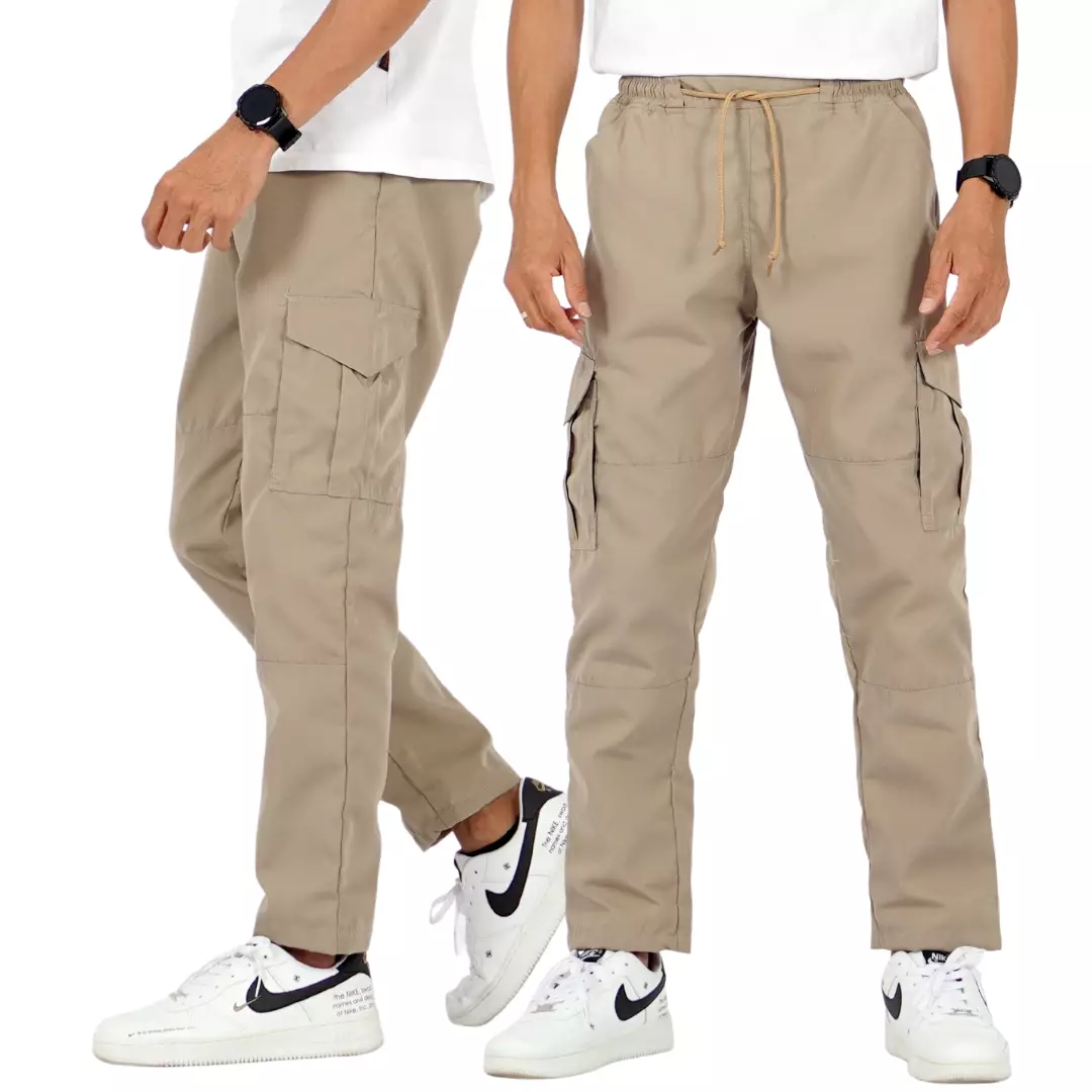  DENNY Celana Taktikal Pria Cargo Tactical Pants Cargo Pants Pria - BEIGE