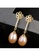 SUNRAIS gold Premium color stone gold simple design earrings 7326EACA24298FGS_3