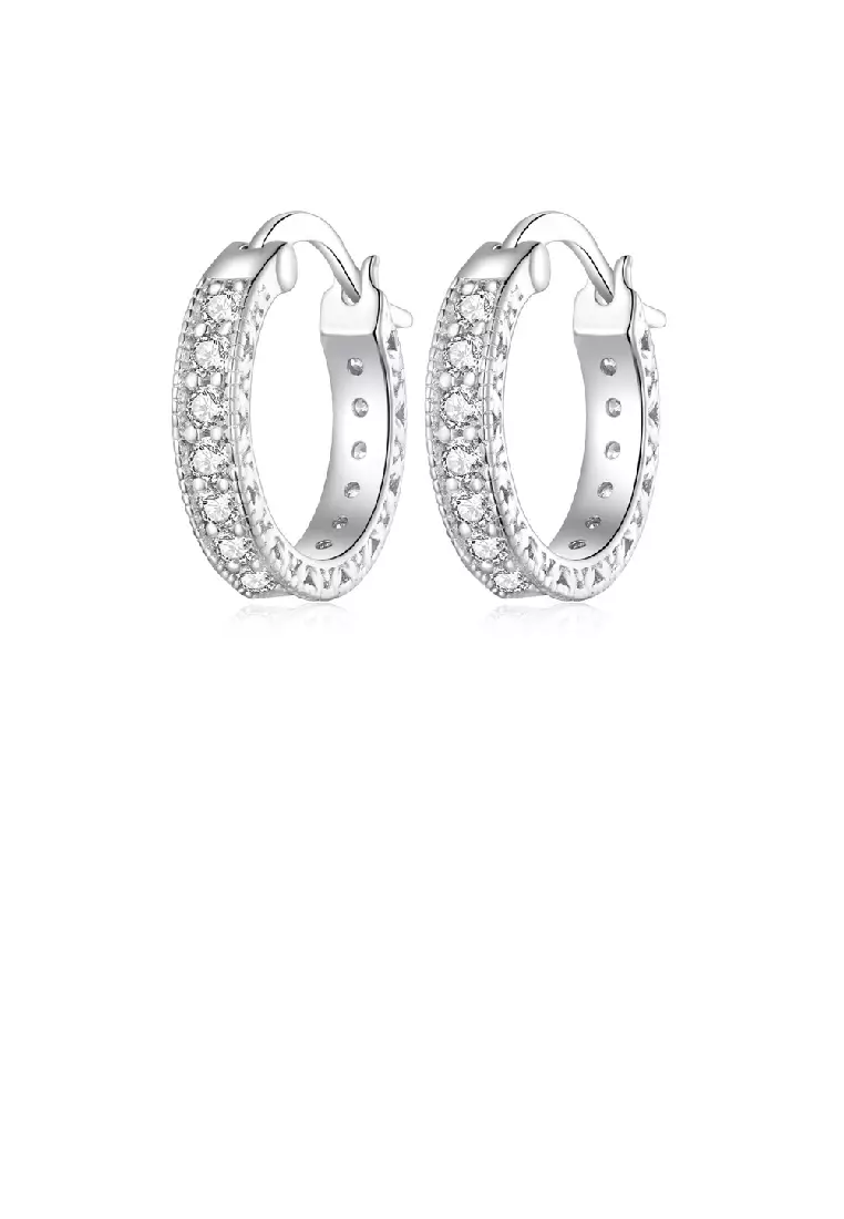 Geometric hoop shop earrings silver