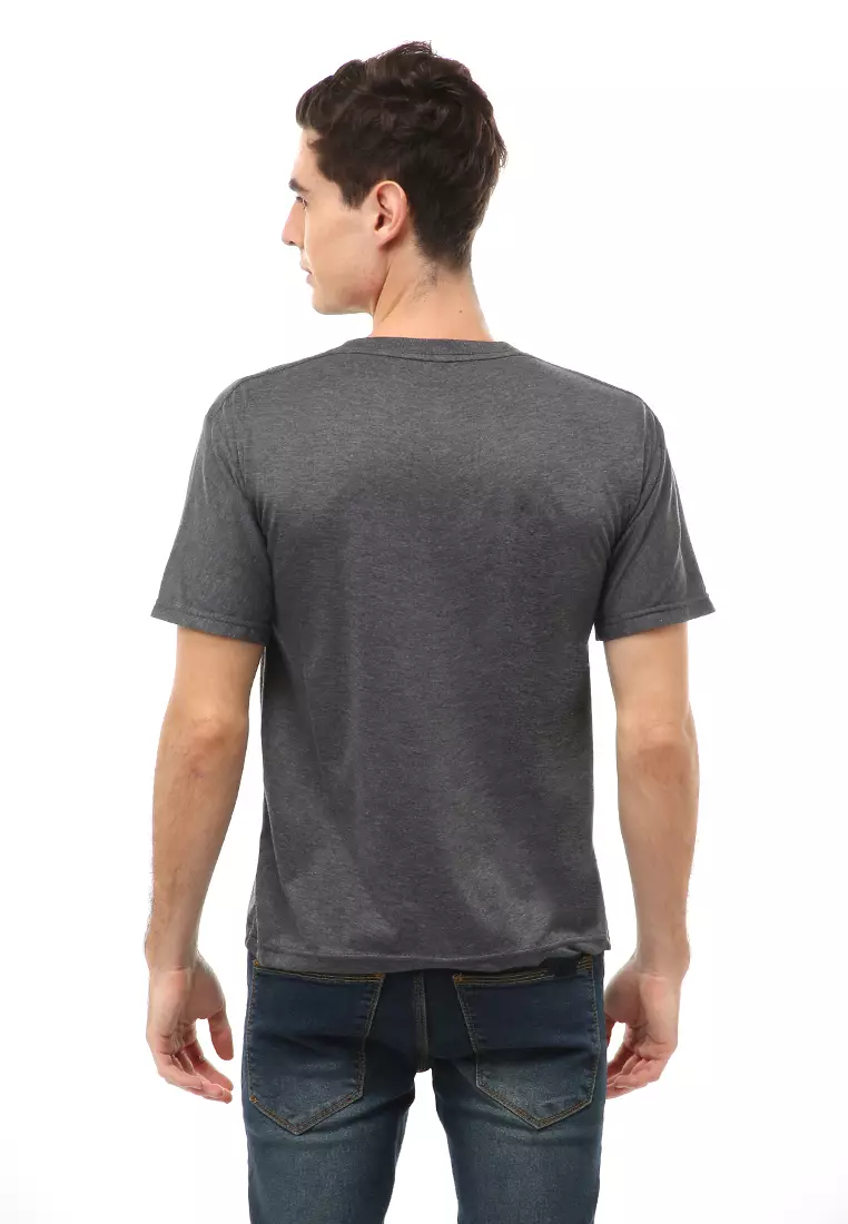 Jack T-Shirt Atasan Kasual Kaos Pria Lengan Pendek SImple Design Material Cotton ORIGINAL - Dark Grey