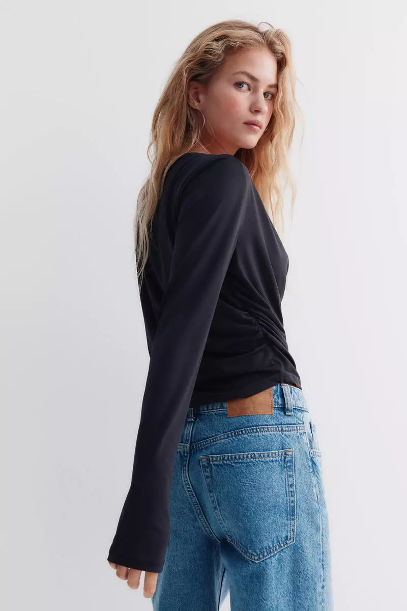 Draped jersey top