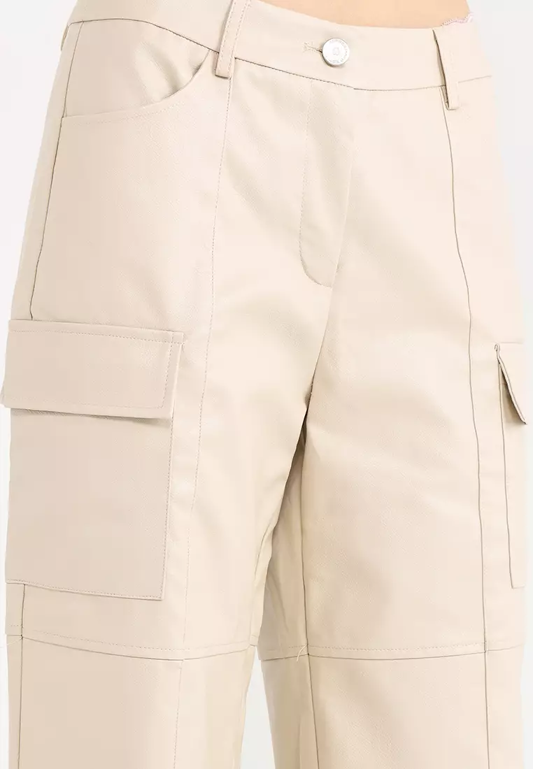 Walk On The Wild Side PU Cargo Pants