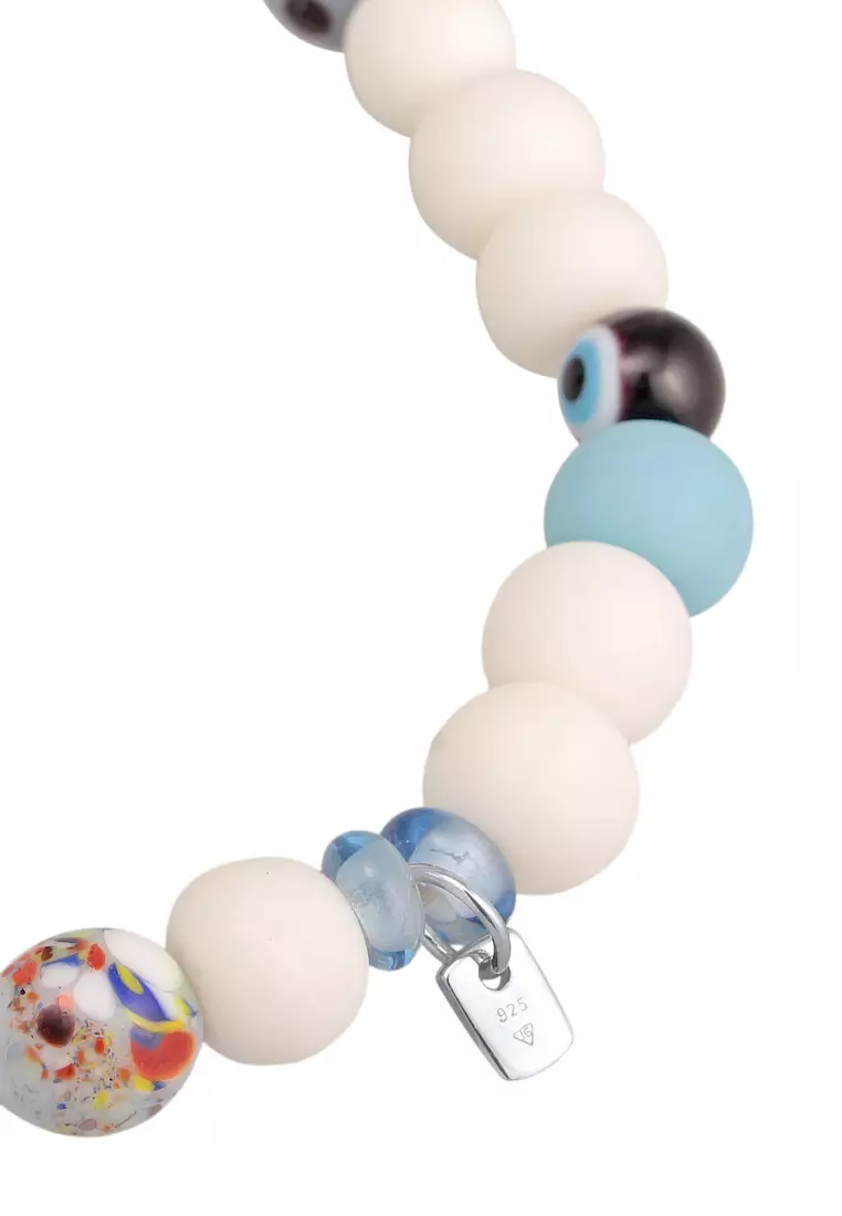 EXCLUSIVE Gelang Perhiasan Perak 925 Pria Smile Beads Resin Beads