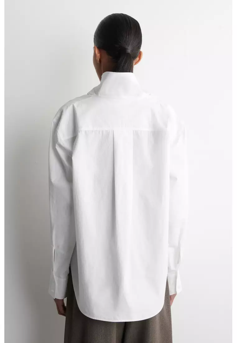 FUNNEL-NECK COTTON SHIRT