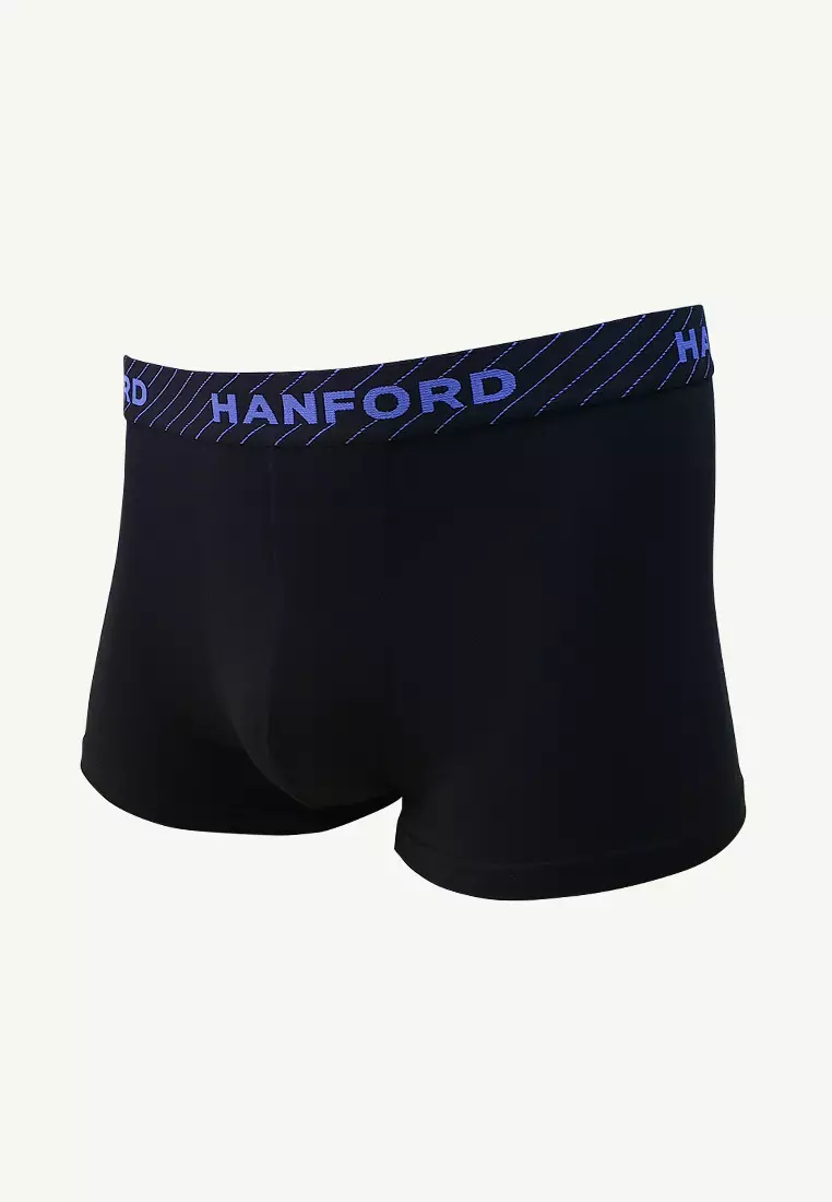 Cotton with Spandex Men's  Boxer Briefs Oblique - Black/Assorted Logo (3in1 Pack)