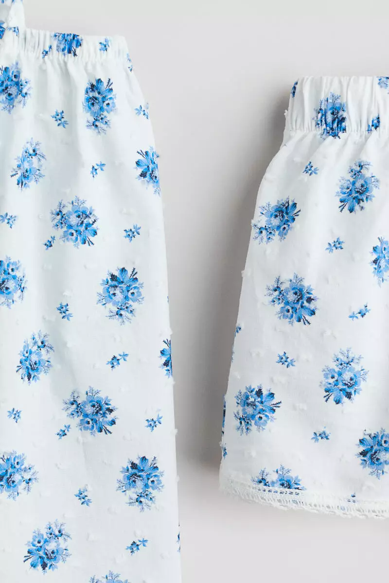 2-piece floral-print plumeti set