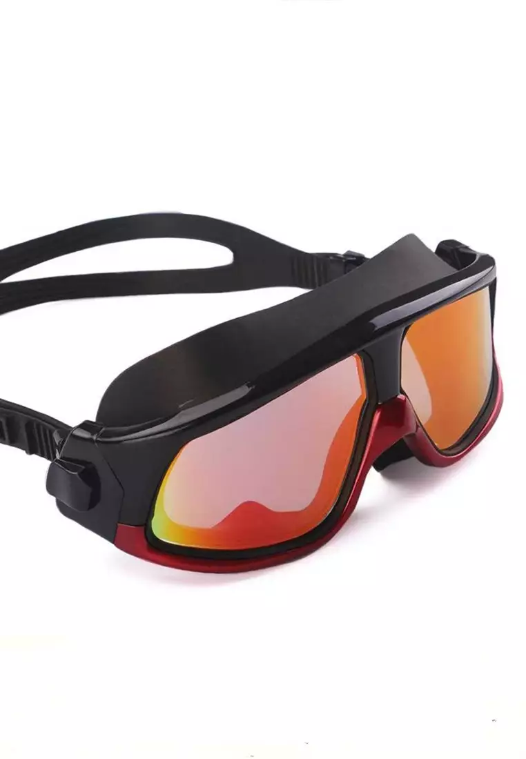 Javen Kacamata Renang Diving Snorkling Unisex Anti Fog UV Protection Material Silicone ORIGINAL - Black Red
