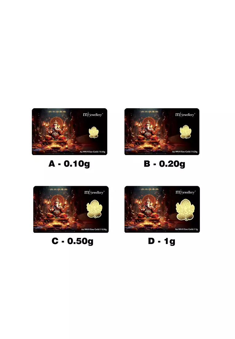 5G Gold Collection 999.9/24K Ganesha Gold Bar (0.5g)