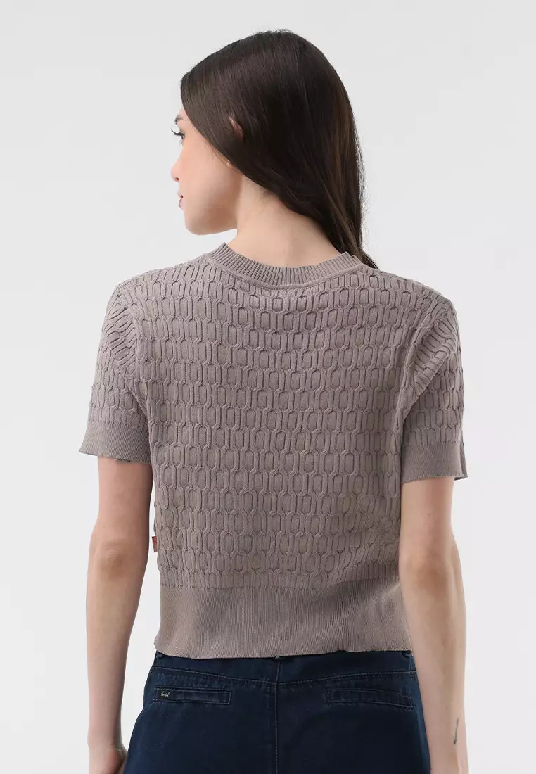 Short Sleeve Knitted Blouse
