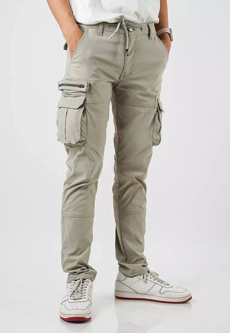 OXCON Celana Cargo Panjang Pria Pinggang Karet Slimfit Sparta Khakis