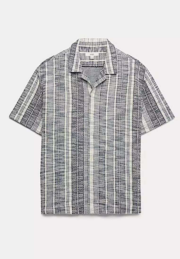 Regular Fit Cotton Blend Short Sleeve Shirt