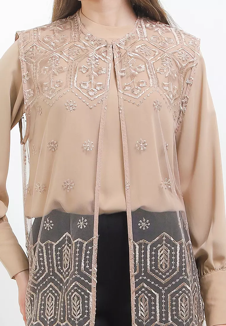 Ethnic Emb Mesh Vest
