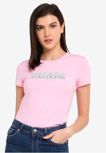 Jual Calvin Klein Ad Ck Front Short Sleeve Crewneck T Shirt
