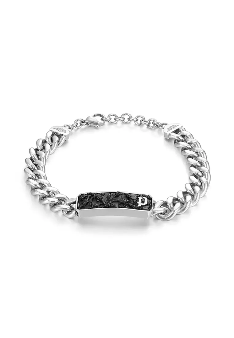 Buy Police Police Wire Silver Stainless Steel Bracelet For Men ...