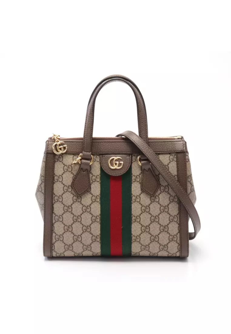 Buy Gucci Pre-loved GUCCI Ophidia GG Small Handbag tote bag PVC leather  beige Dark brown multicolor 2WAY 2023 Online