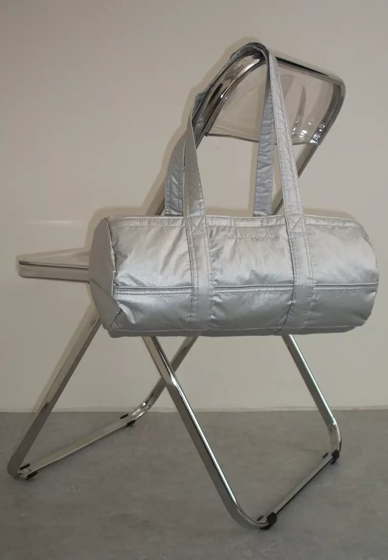 Mini Duffle Bag Crinkle Silver