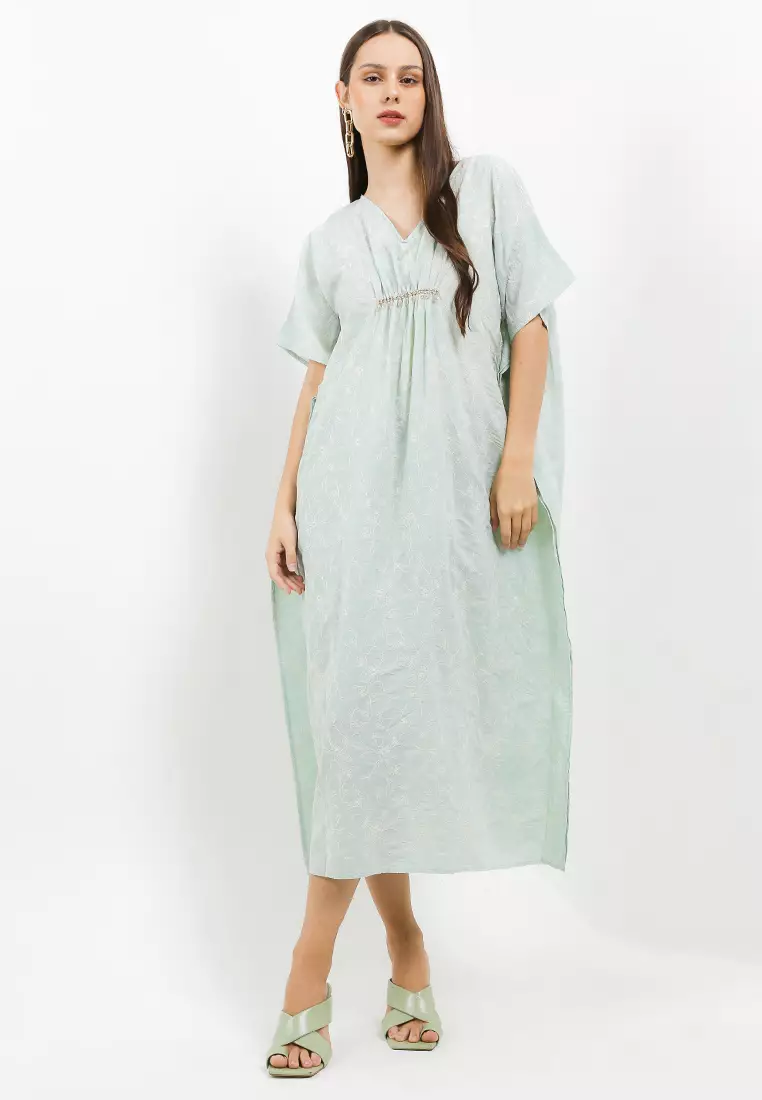 Beaded Detail Full Embroidery Kaftan