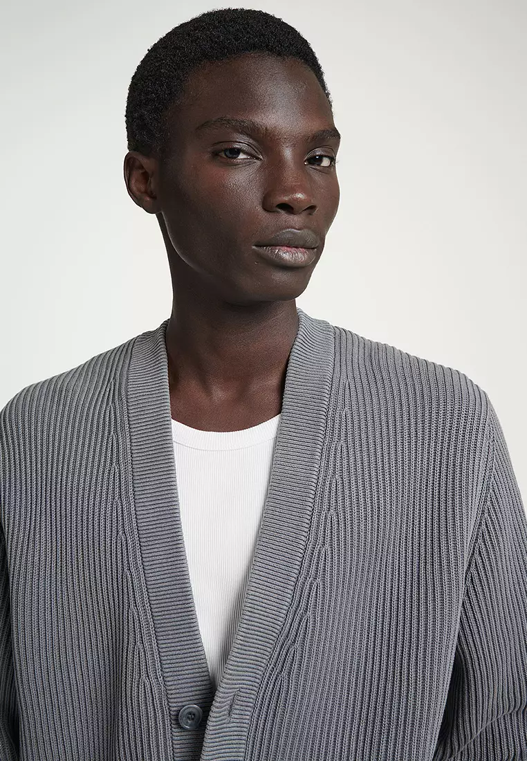 Grey cotton cardigan store