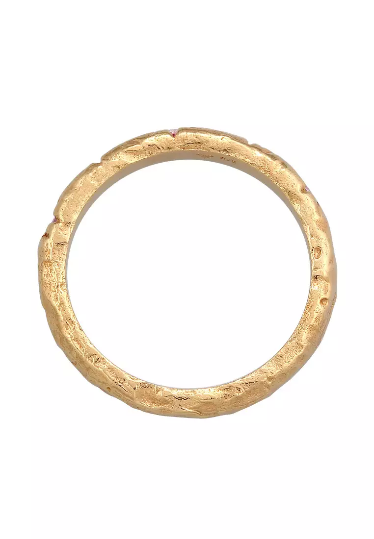 EXCLUSIVE Cincin Perhiasan Emas 375 Wanita Reach for the Stars Synthetic Sapphire