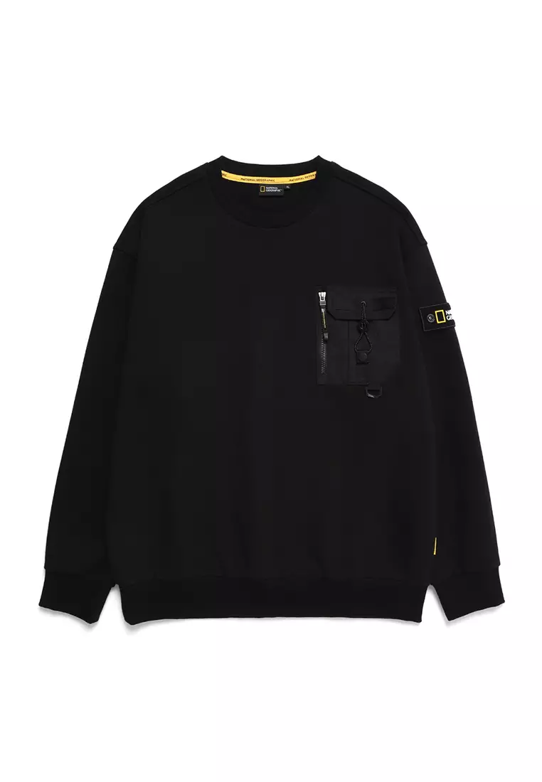 Mens sweatshirt with chest pocket clearance