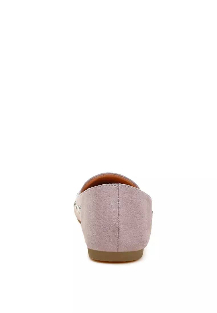 Sepatu Balet Berhias Stud Warna Lilac