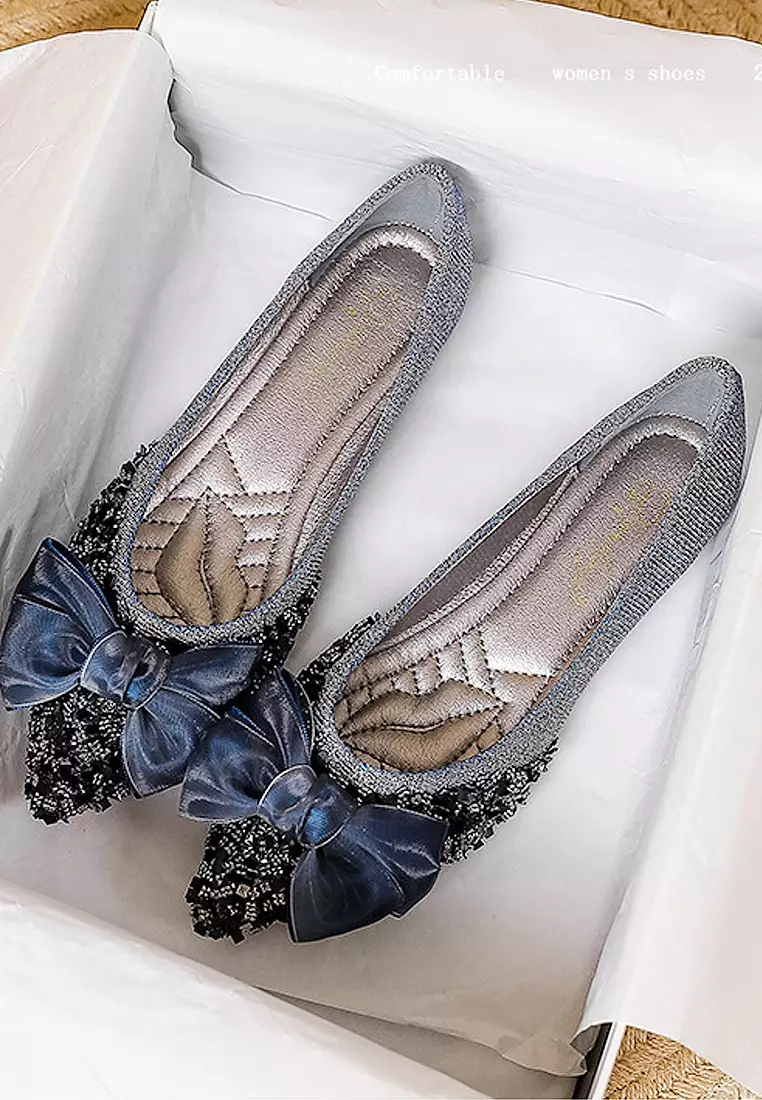 Wedding shoes online flats navy blue