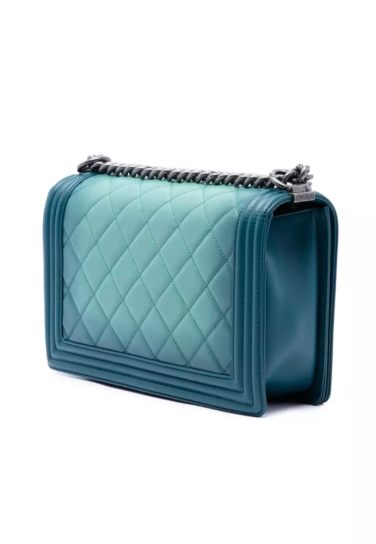 Pre-Loved Chanel Medium Quilted Calfskin Ombre Boy Flap