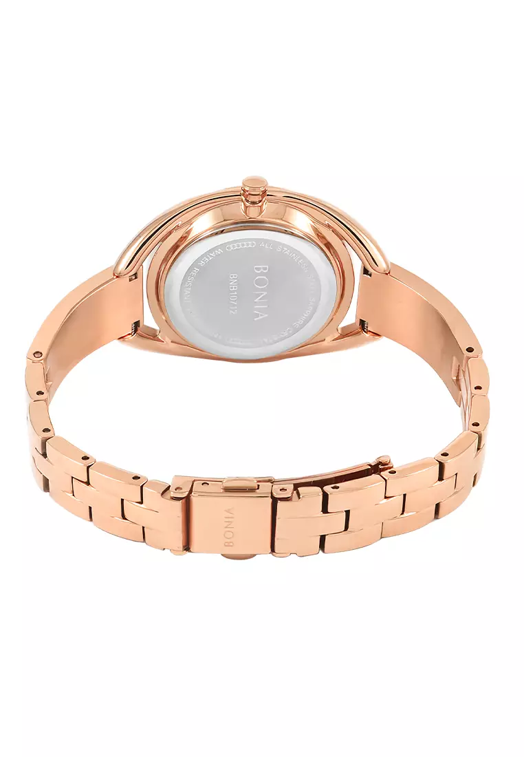 Bonia Swarovsky - Female Analog Watches - Jam Tangan Wanita - Rosegold Green - Stainless Steel Bracelet - BNB10712-2592