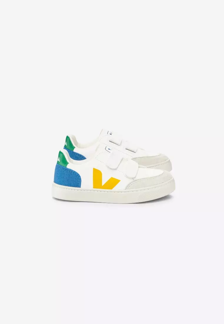 Discount on Veja  shoes - SKU: V-12 Chromefree Leather White Multico Indigo Sneakers
