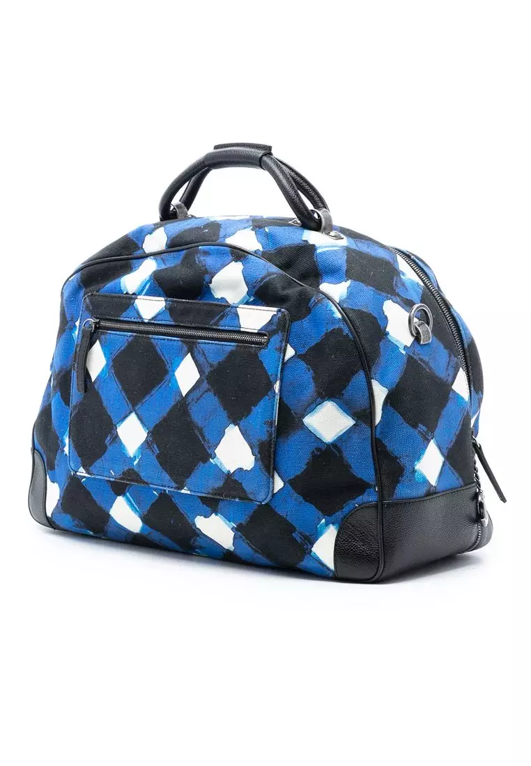 Pre-Loved Chanel Printed Canvas And Caviar Airlines Round Trip Travel Bag