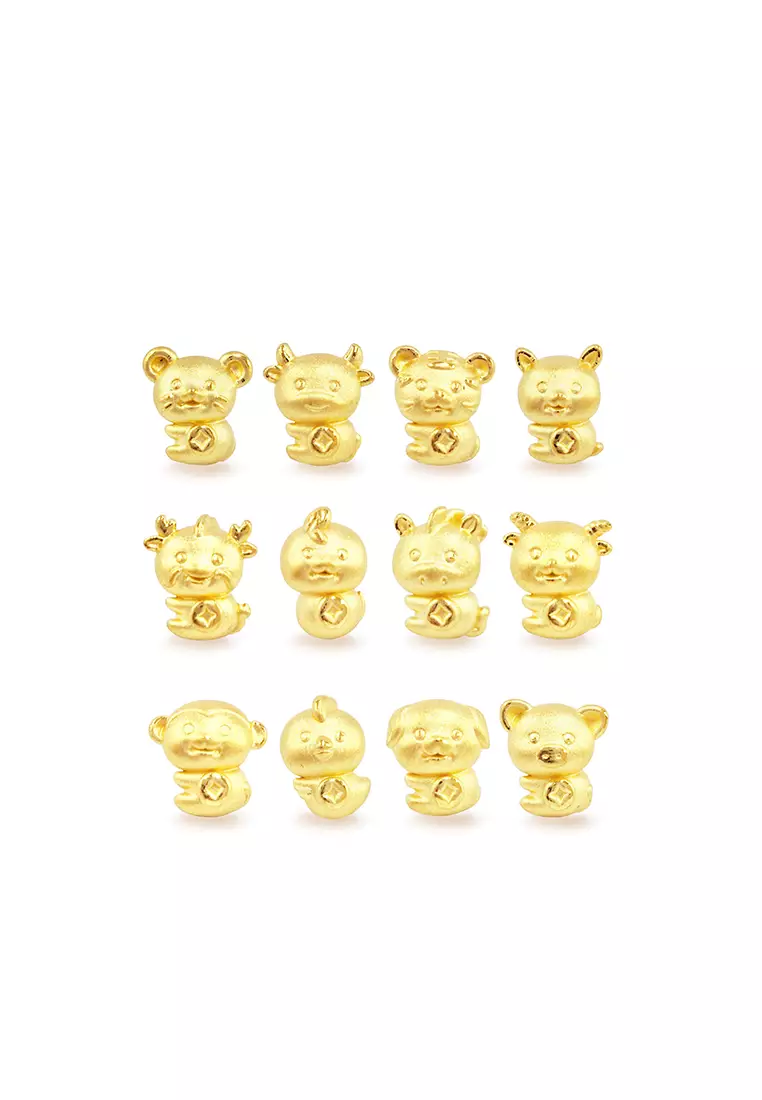 999.9/24K足金 3D 12生肖吊飾 - 牛 B650B