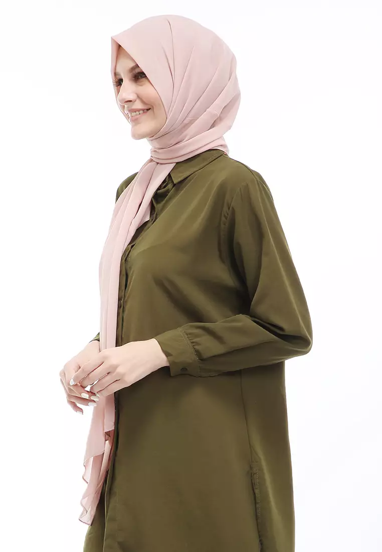 Sakilah Hijab Pashmina Ceruty Baby Doll Wanita Polos Relaxed Fit - Milo