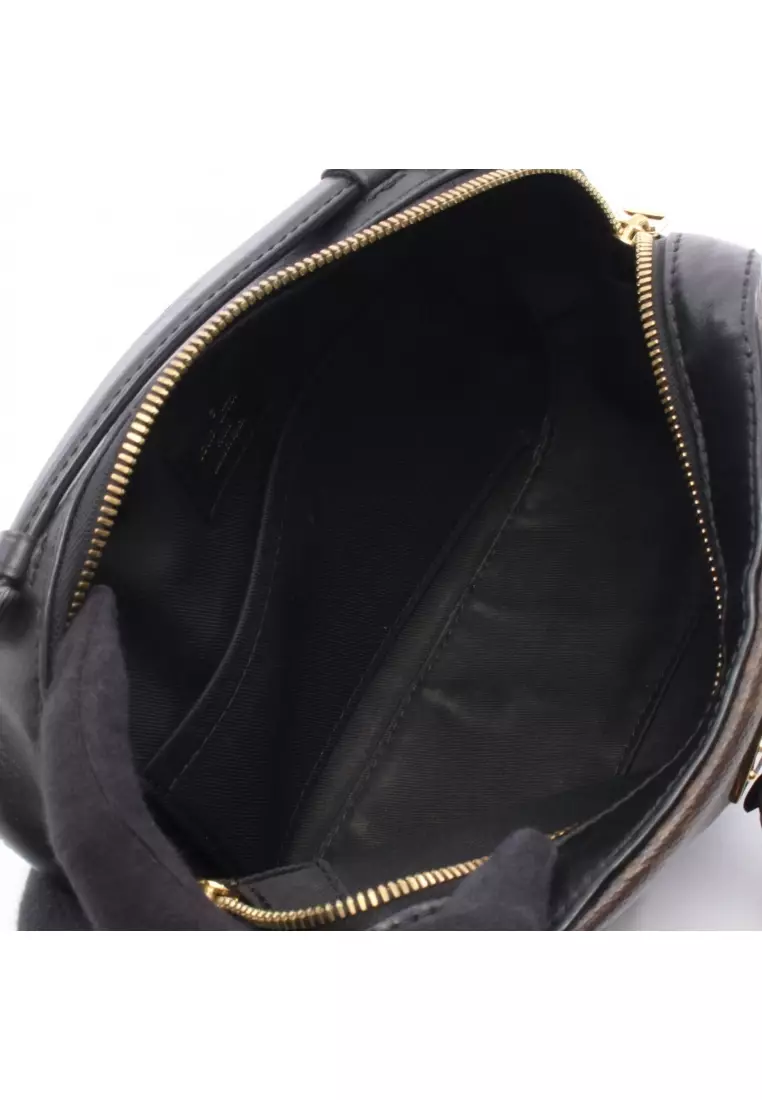 Pre-Loved Louis Vuitton Saintonge monogram Noir Shoulder bag PVC leather Brown black