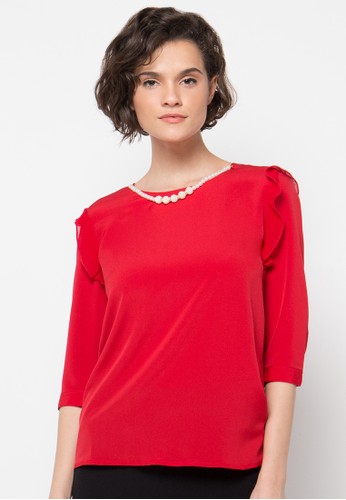 Red Frill Blouse