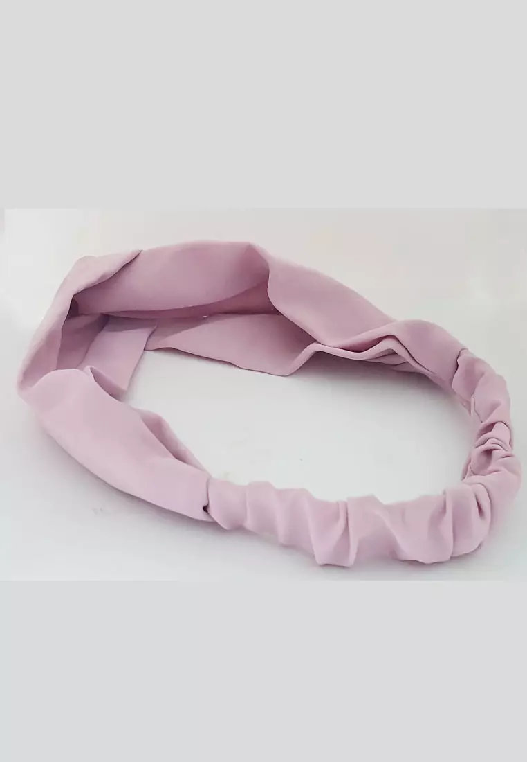 Twisted Headband Plain Lilac Purple